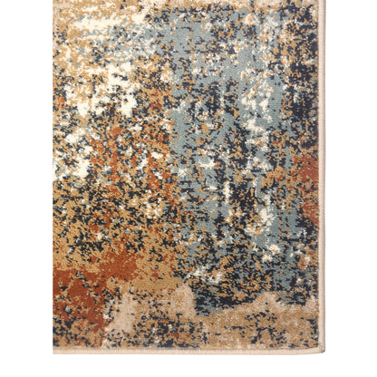 2' X 3' Tan Orange and Gray Abstract Power Loom Area Rug - 63.52" (L) x 63.52" (W) x 0.43" (H) FurniFindUSA