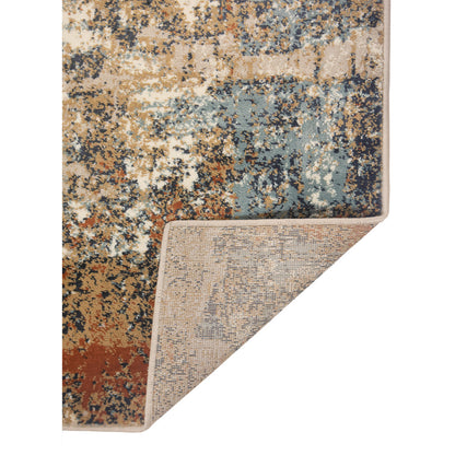 9' X 12' Tan Orange and Gray Abstract Power Loom Area Rug - 111.0" (H) x 144.0" (W) x 0.38" (D)