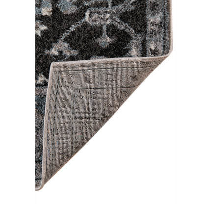 9' X 12' Black and Gray Medallion Power Loom Area Rug - 105.0" (H) x 141.0" (W) x 0.38" (D)