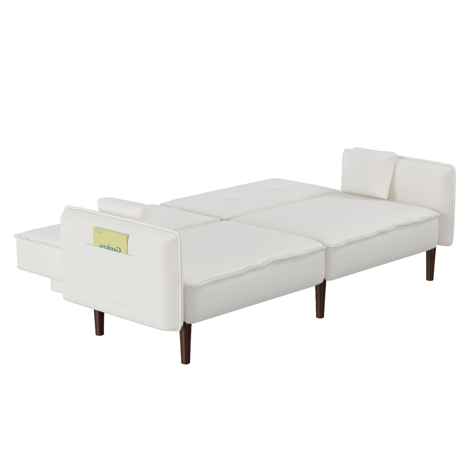 Sofa bed in White Cotton Linen Fabric - FurniFindUSA