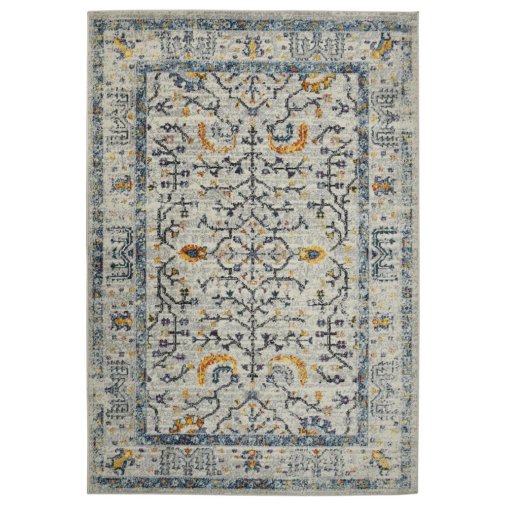 2' x 3' Yellow and Ivory Southwestern Stain Resistant Indoor Outdoor Area Rug - FurniFindUSA