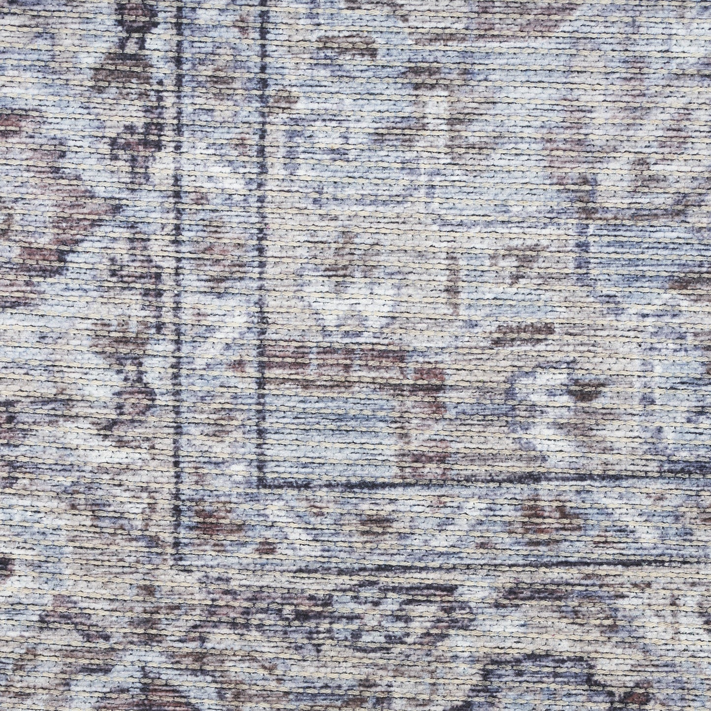 10' Beige and Ivory Floral Power Loom Distressed Washable Runner Rug - 120.0" (L) x 120.0" (W) x 0.43" (H)