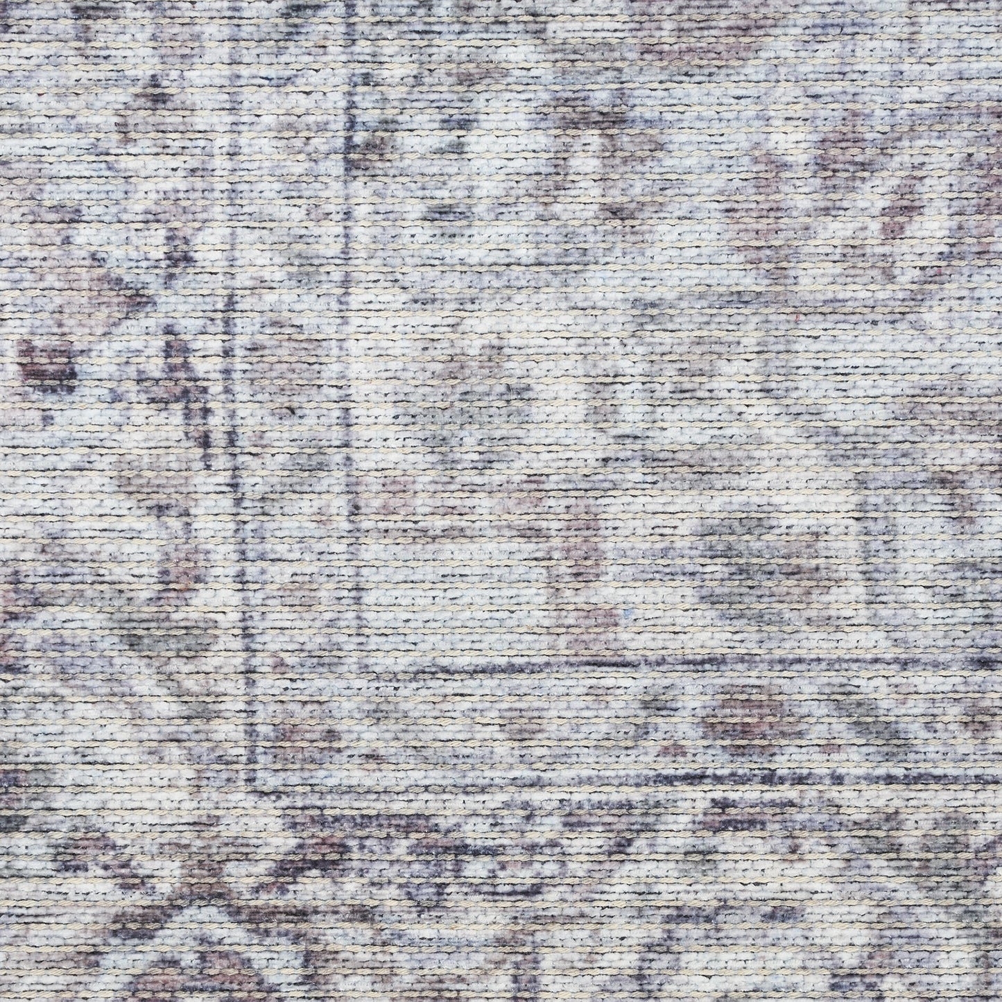 10' Gray and Ivory Floral Power Loom Distressed Washable Runner Rug - 32.0" (L) x 120.0" (W) x 0.6" (H)