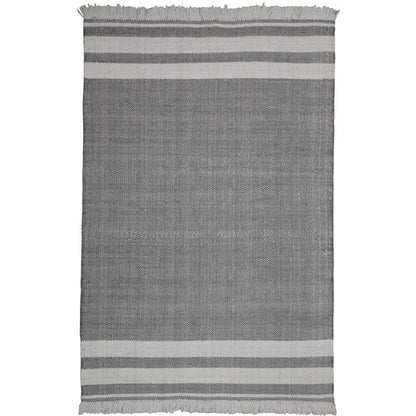 8' X 10' Gray Striped Handmade Indoor Outdoor Area Rug