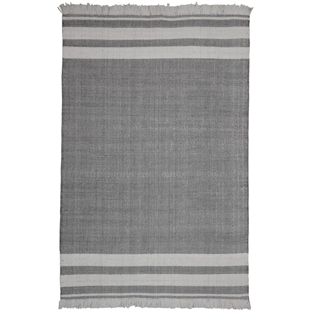 8' X 10' Blue Striped Handmade Stain Resistant Non Skid Indoor Outdoor Area Rug HomeRoots