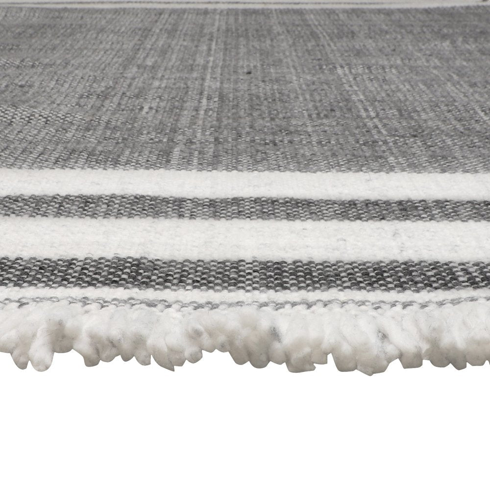 8' X 10' Blue Striped Handmade Stain Resistant Non Skid Indoor Outdoor Area Rug HomeRoots