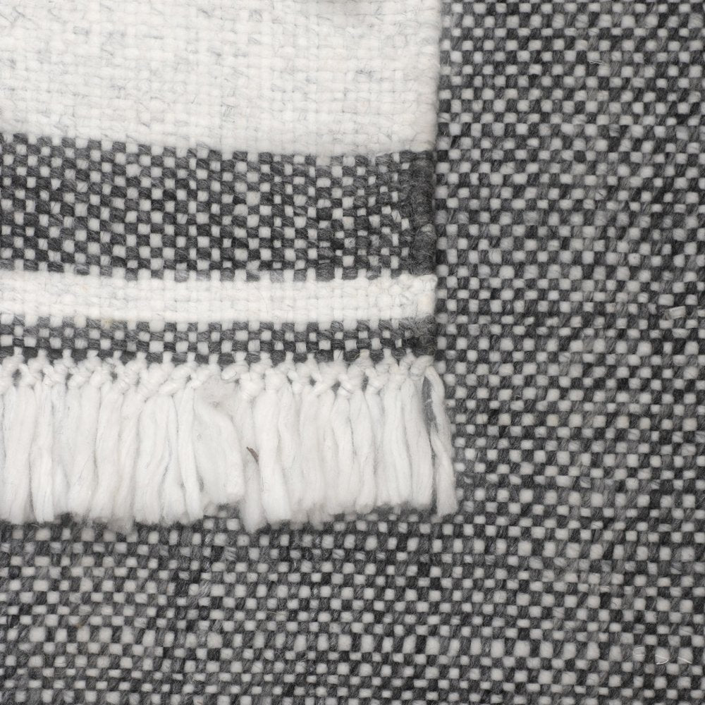 8' X 10' Gray Striped Handmade Indoor Outdoor Area Rug — view 13