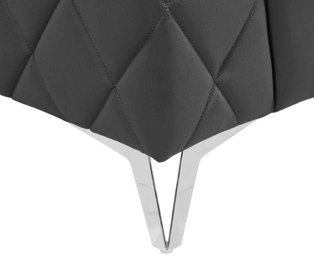 42" Gray And Silver Top Grain Leather Club Chair HomeRoots