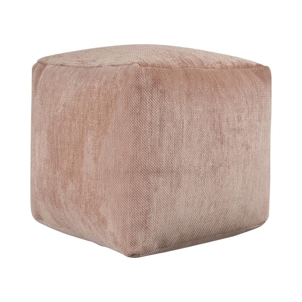 18" Gray Chenille Cube Pouf Ottoman HomeRoots