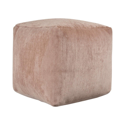18" Gray Chenille Cube Pouf Ottoman HomeRoots