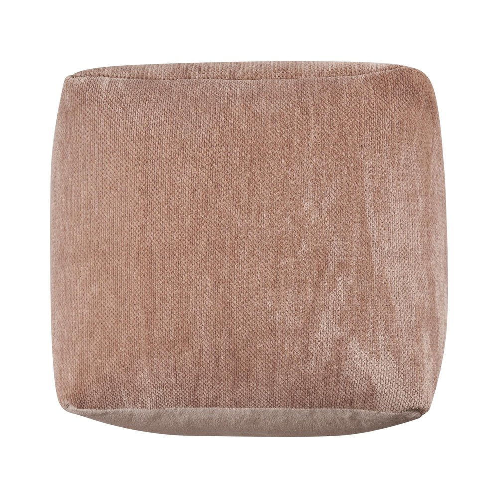 18" Gray Chenille Cube Pouf Ottoman HomeRoots