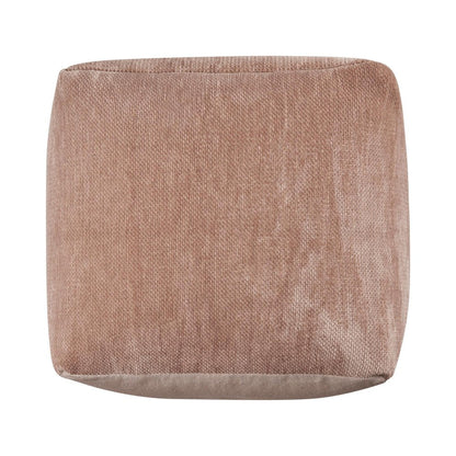 18" Gray Chenille Cube Pouf Ottoman HomeRoots