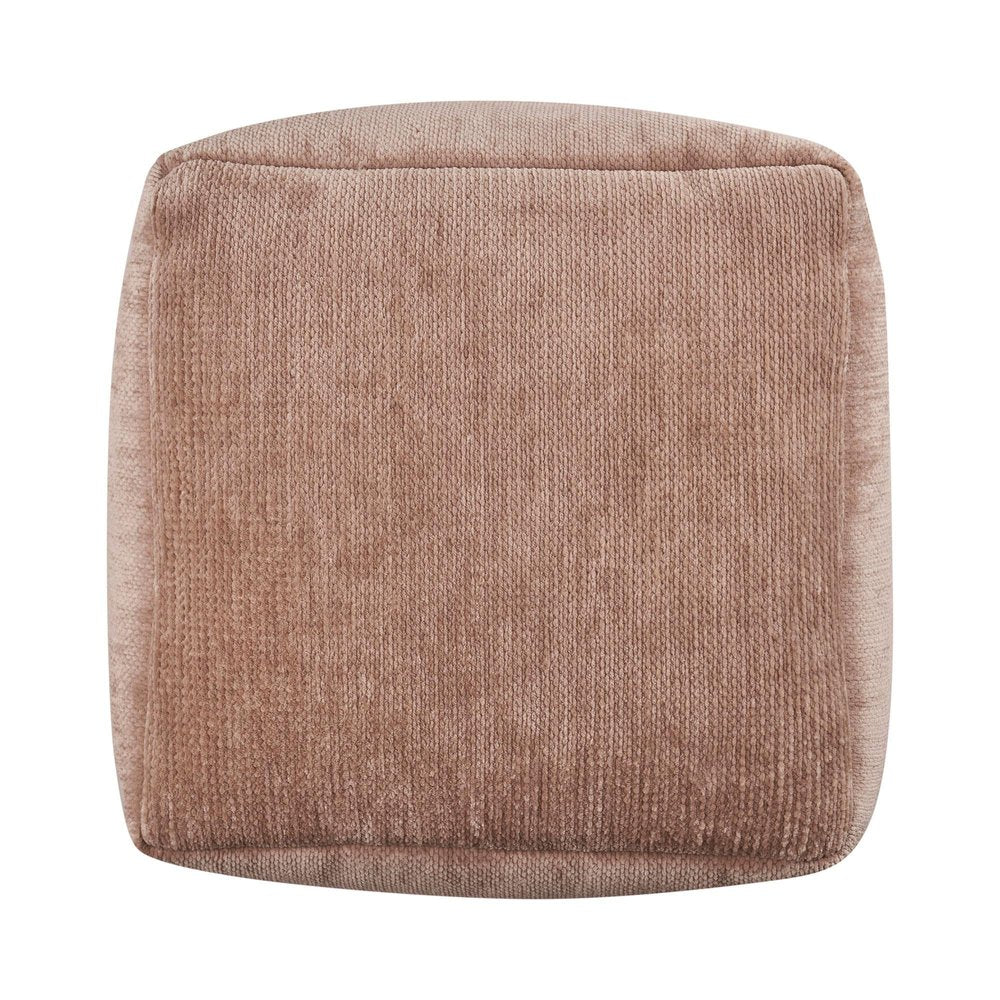 18" Gray Chenille Cube Pouf Ottoman HomeRoots