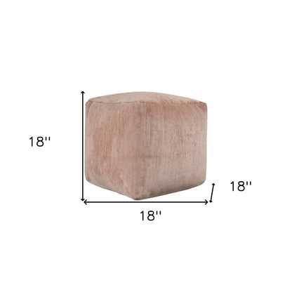18" Gray Chenille Cube Pouf Ottoman HomeRoots