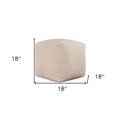 18" Gray Chenille Cube Pouf Ottoman HomeRoots