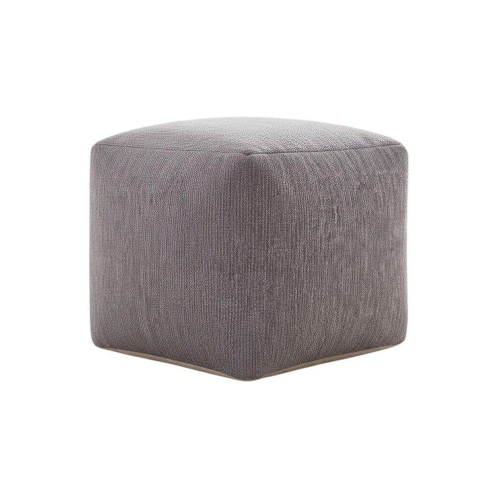 18" Gray Chenille Cube Pouf Ottoman HomeRoots