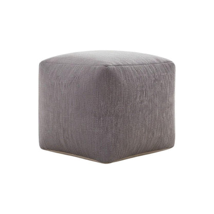 18" Gray Chenille Cube Pouf Ottoman HomeRoots