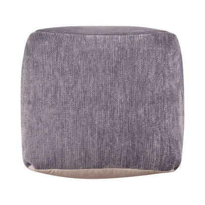 18" Blue Chenille Cube Pouf Ottoman HomeRoots