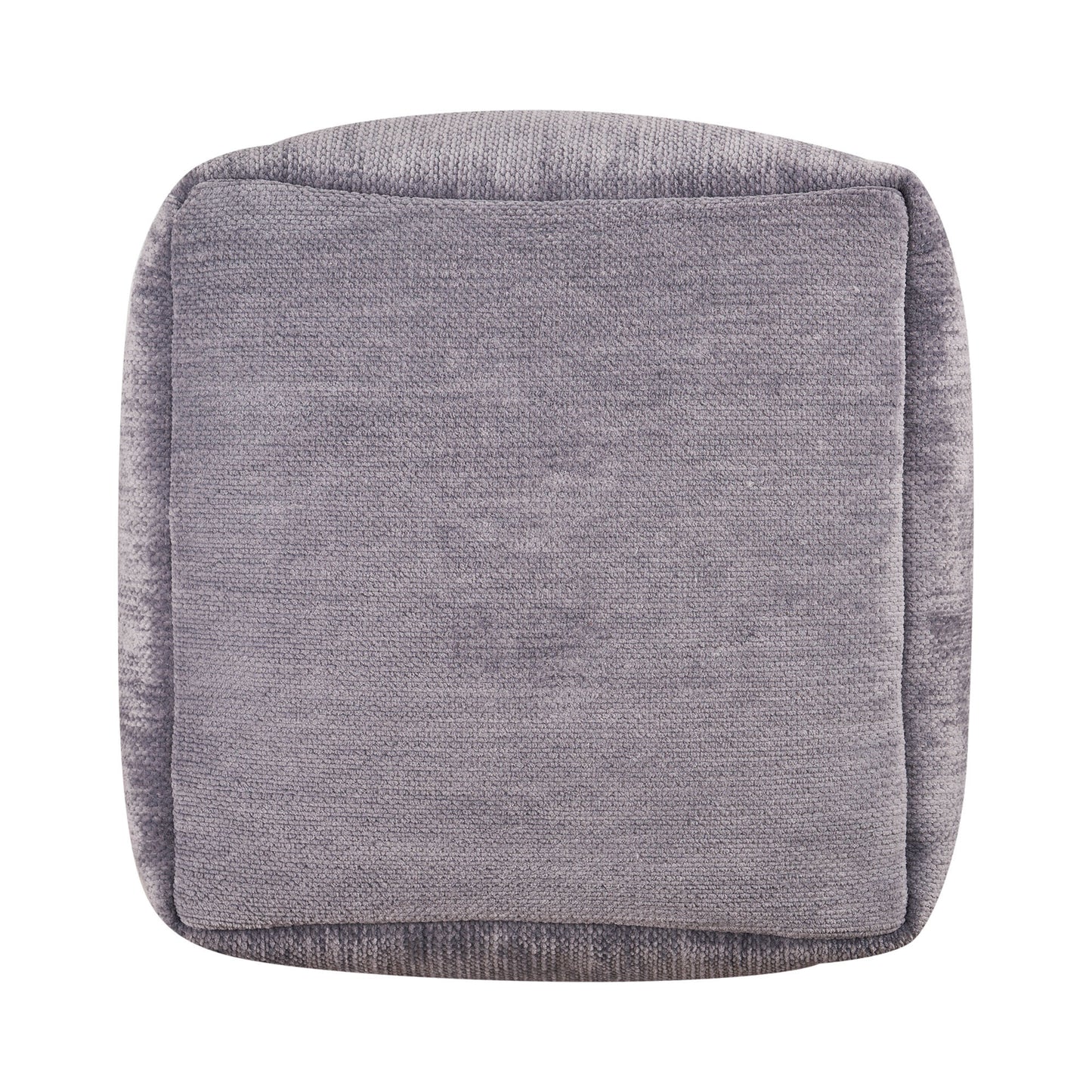 18" Gray Chenille Cube Pouf Ottoman