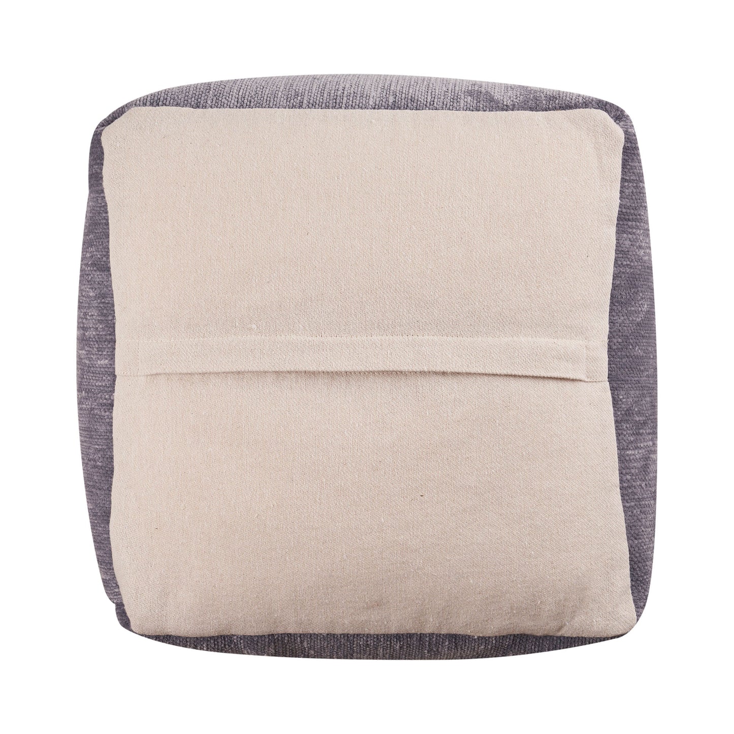 18" Gray Chenille Cube Pouf Ottoman