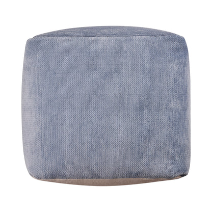 18" Gray Chenille Cube Pouf Ottoman