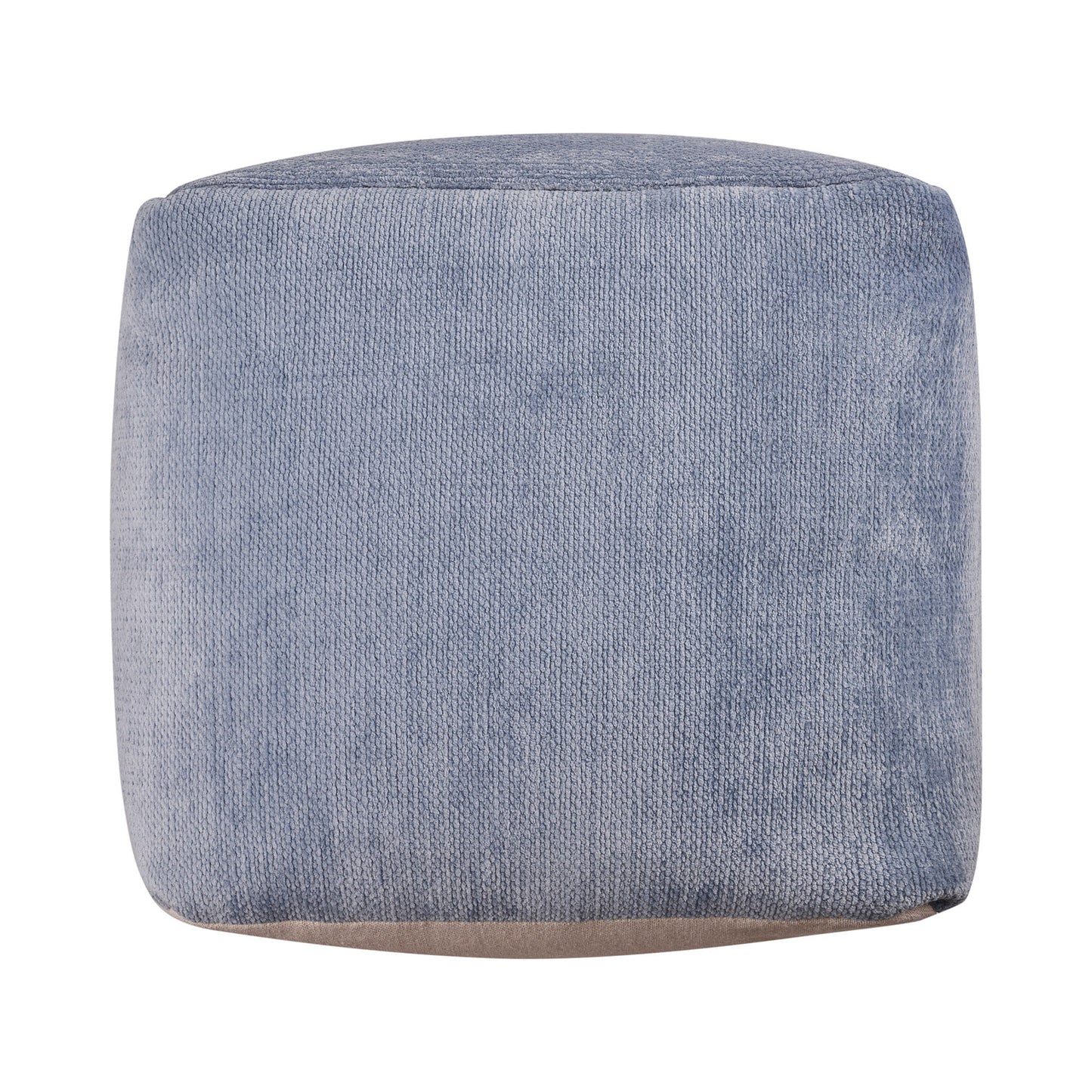 18" Gray Chenille Cube Pouf Ottoman