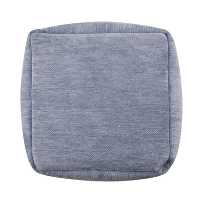 18" Gray Chenille Cube Pouf Ottoman