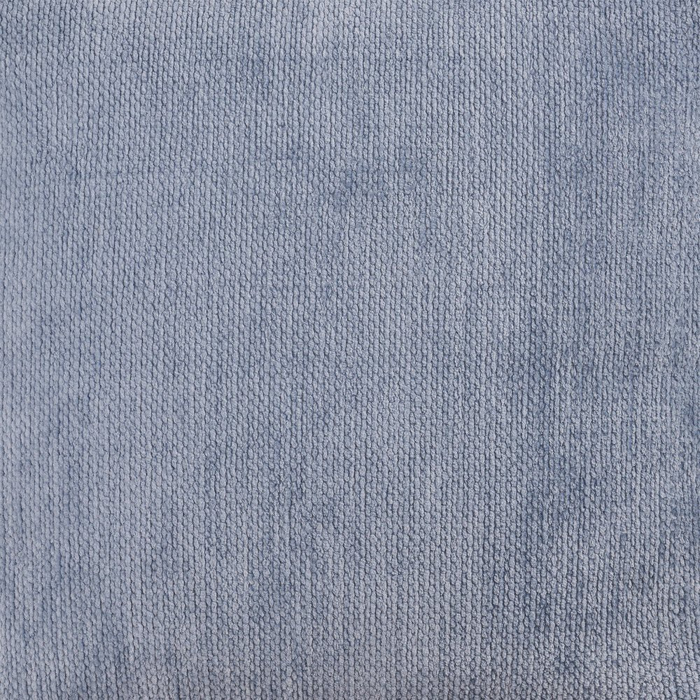 18" Blue Chenille Cube Pouf Ottoman HomeRoots