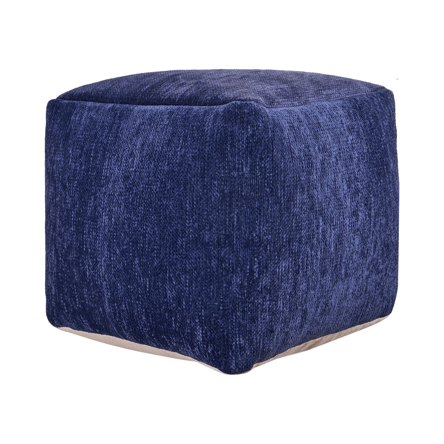 18" Gray Chenille Cube Pouf Ottoman