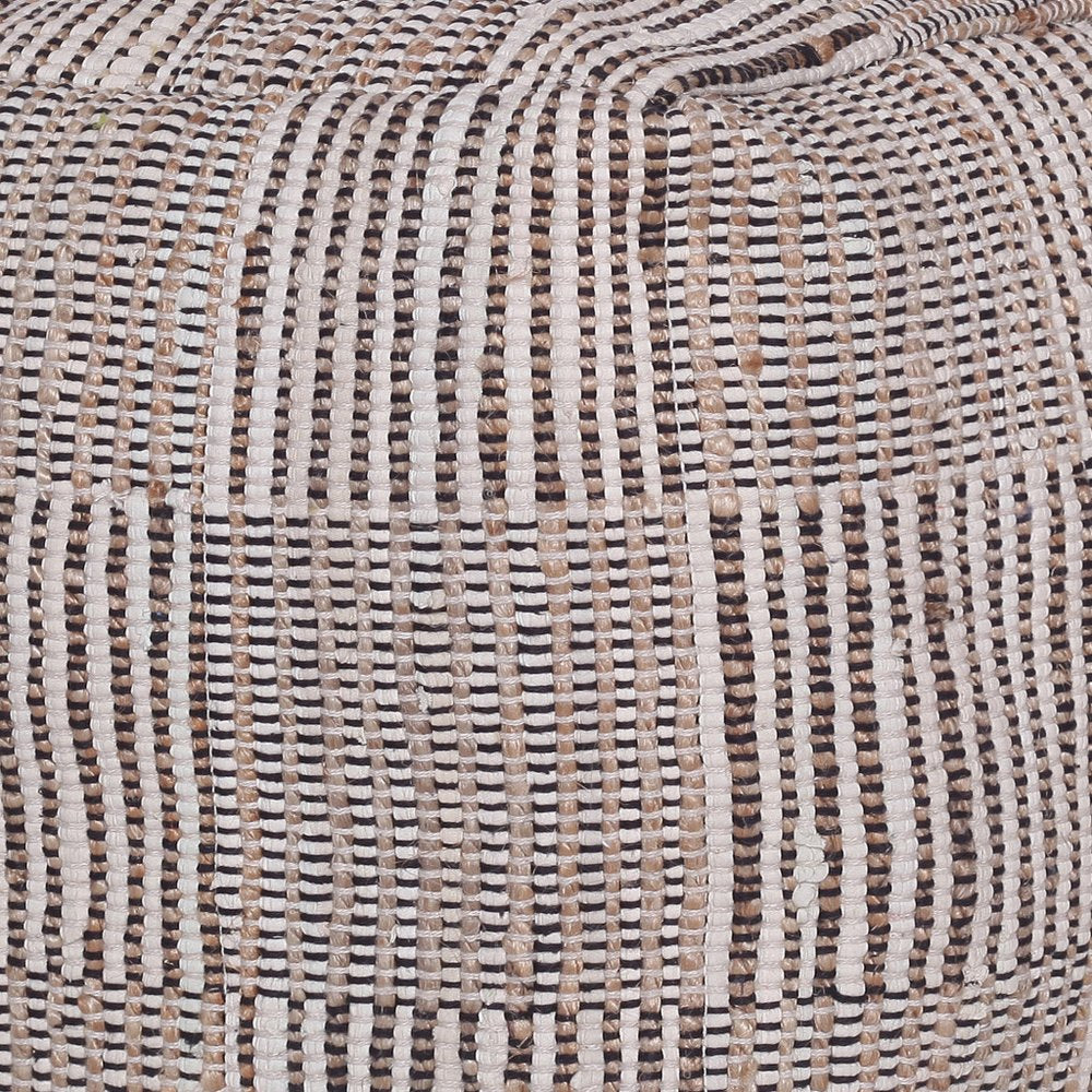 18" Brown Cotton Cube Geometric Pouf Ottoman HomeRoots