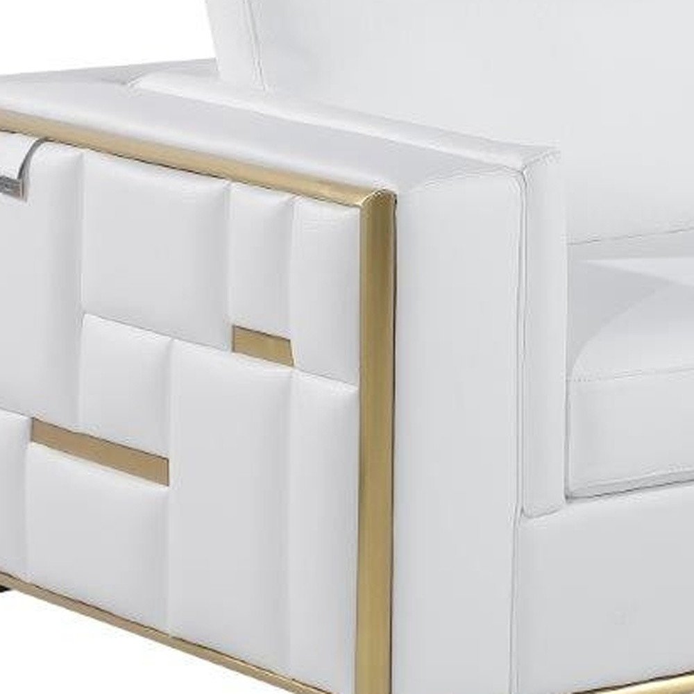 White Top Grain Leather Five Person Seating Set HomeRoots