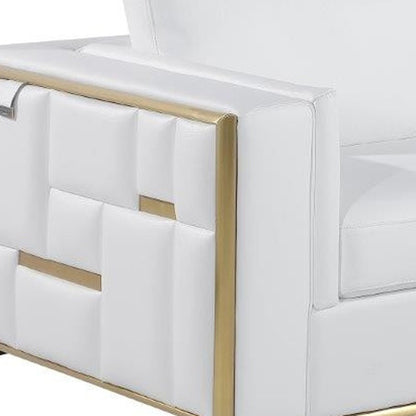 White Top Grain Leather Five Person Seating Set HomeRoots