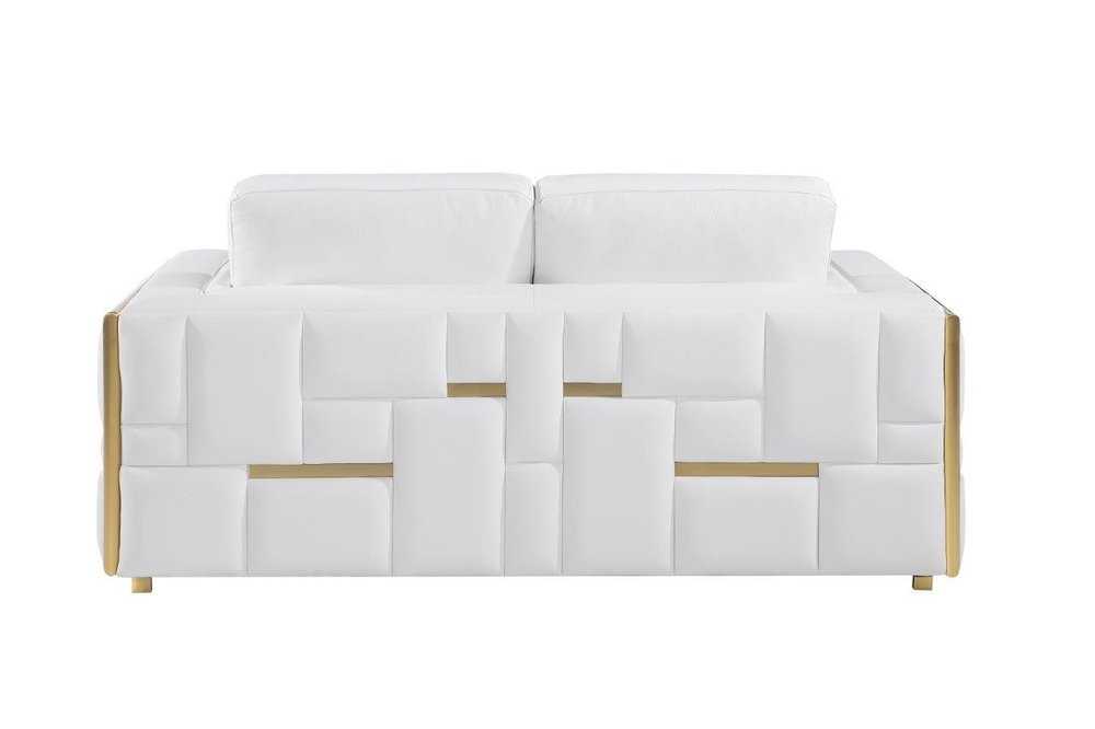 White Top Grain Leather Five Person Seating Set HomeRoots