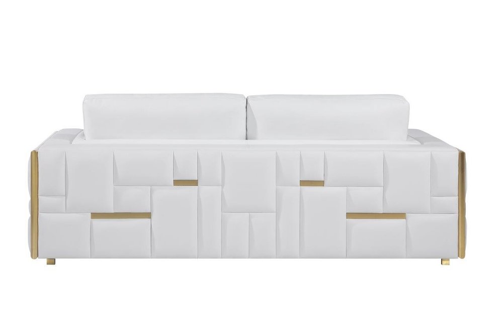 White Top Grain Leather Five Person Seating Set HomeRoots