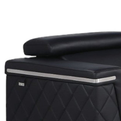 Three Piece Black Italian Leather Five Person Seating Set HomeRoots