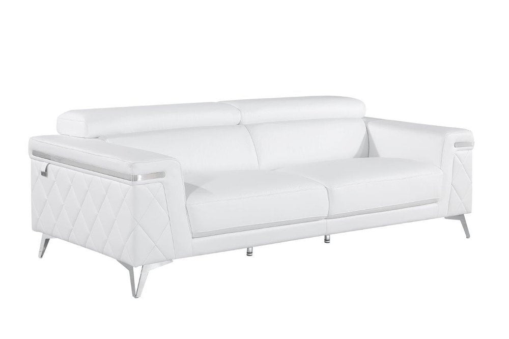 White Top Grain Leather Five Person Seating Set HomeRoots