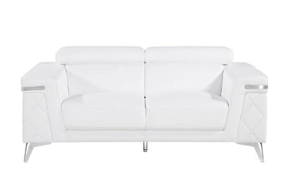 White Top Grain Leather Five Person Seating Set HomeRoots