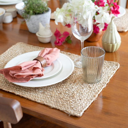 19" Set of Four Natural Jute Placemats HomeRoots
