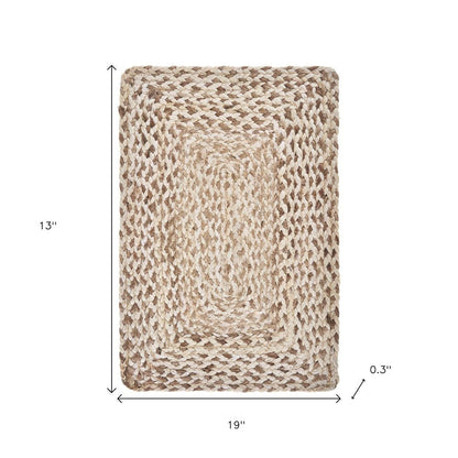 19" Set of Four Ivory And Natural Jute Placemats HomeRoots