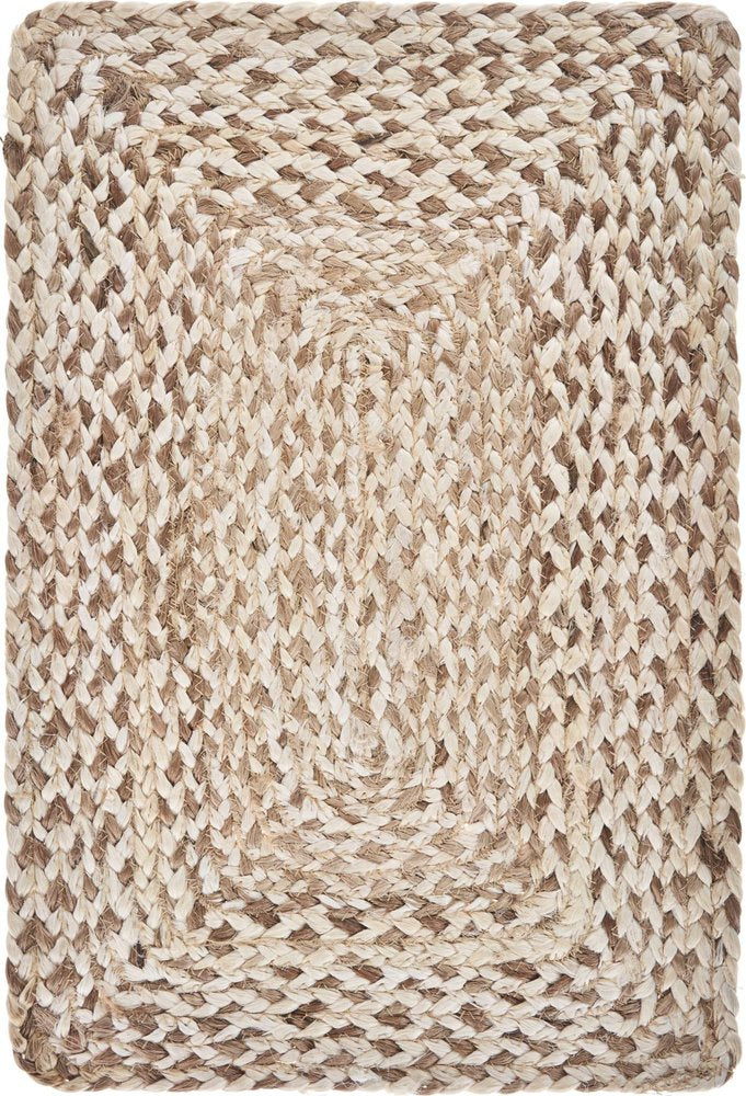 19" Set of Four Ivory And Natural Jute Placemats HomeRoots