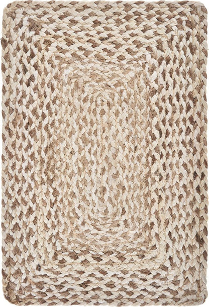 19" Set of Four Ivory And Natural Jute Placemats HomeRoots