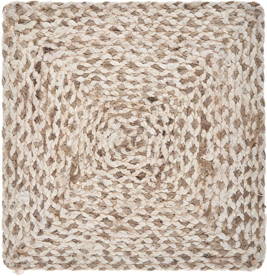 15" Set of Four Ivory And Natural Jute Square Placemats HomeRoots