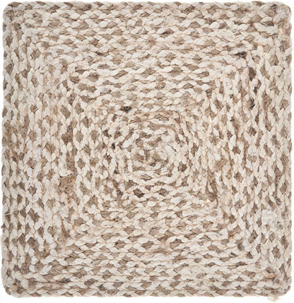 15" Set of Four Ivory And Natural Jute Square Placemats HomeRoots