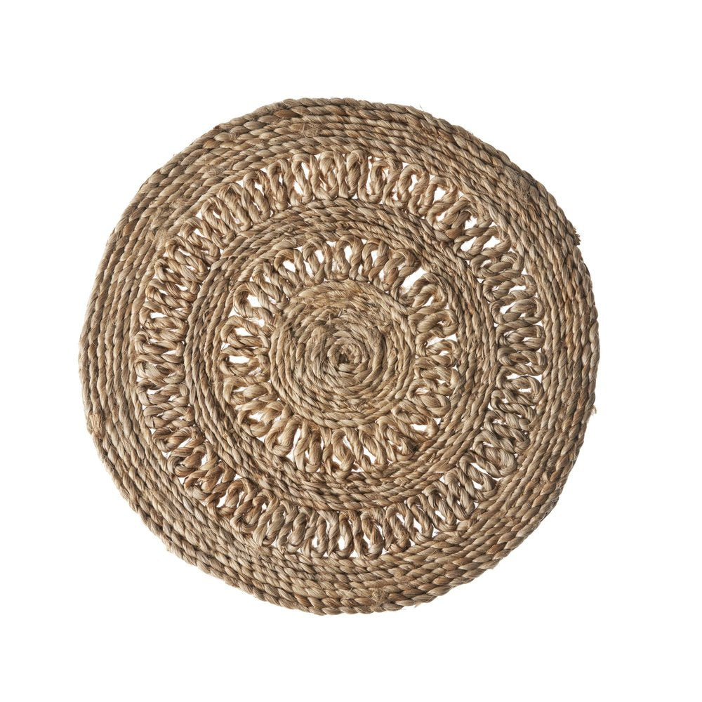 15" Set of Two Natural Braided Jute Round Placemats HomeRoots