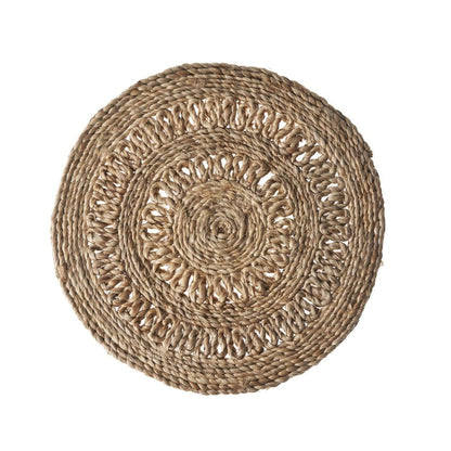 15" Set of Two Natural Braided Jute Round Placemats HomeRoots