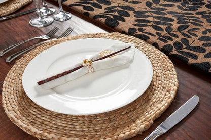 15" Set of Two Natural Jute Round Placemats HomeRoots