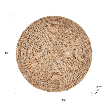 15" Set of Two Natural Jute Round Placemats HomeRoots