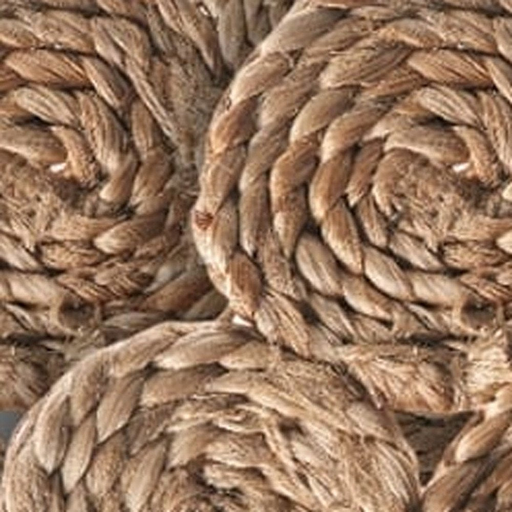 15" Set of Two Natural Braided Jute Scalloped Placemats HomeRoots
