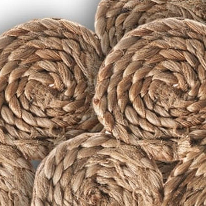 15" Set of Two Natural Braided Jute Scalloped Placemats HomeRoots