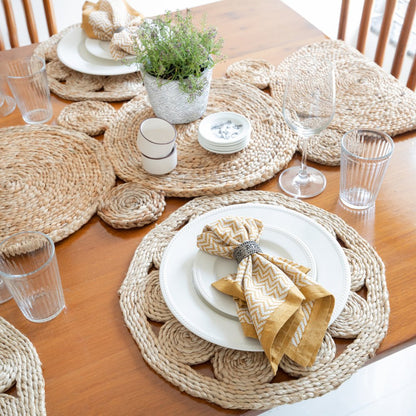 15" Set of Two Natural Braided Jute Round Placemats HomeRoots